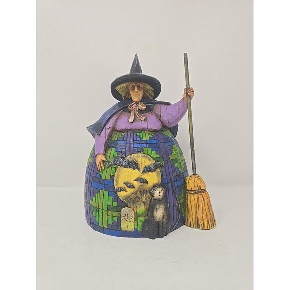 Jim Shore 2004 Let The Magic Begin Halloween Witch Cat Heartwood Creek JS1 - Picture 1 of 8
